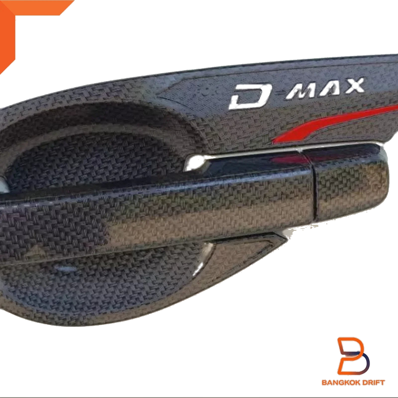 Isuzu D-Max, MU-X Black Carbon Fiber 4 Door Handle Cover Trim (12-19)