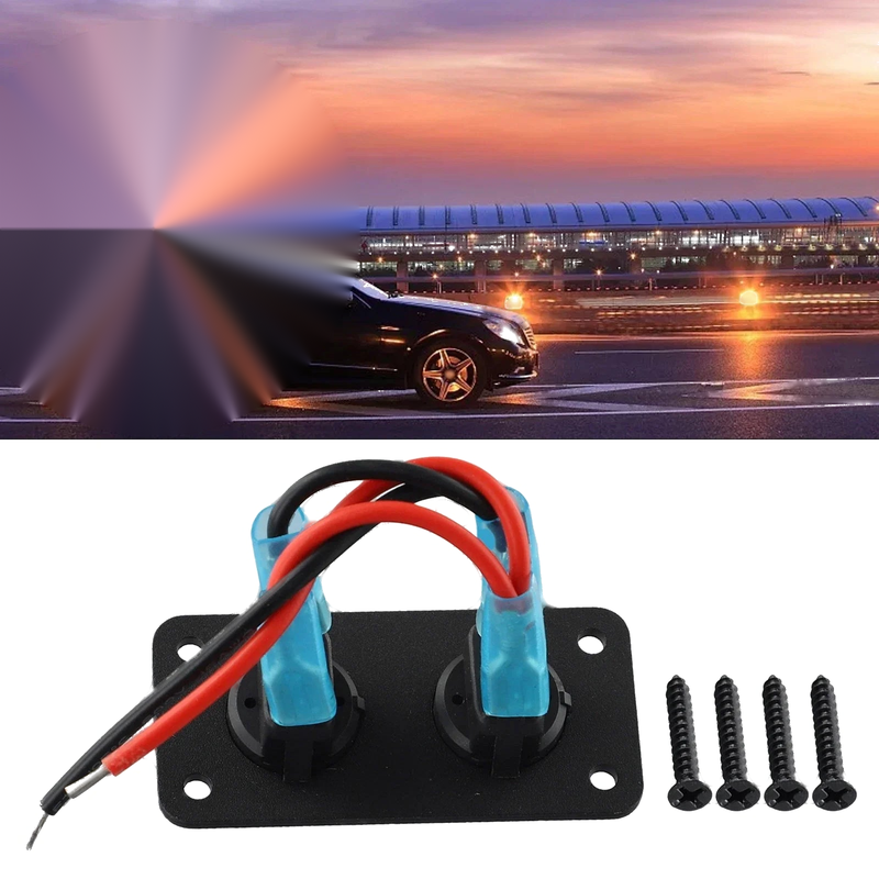Car Boat Marine 2 x 2 Gang Metal & Plastic Toggle Rocker Switch Panel