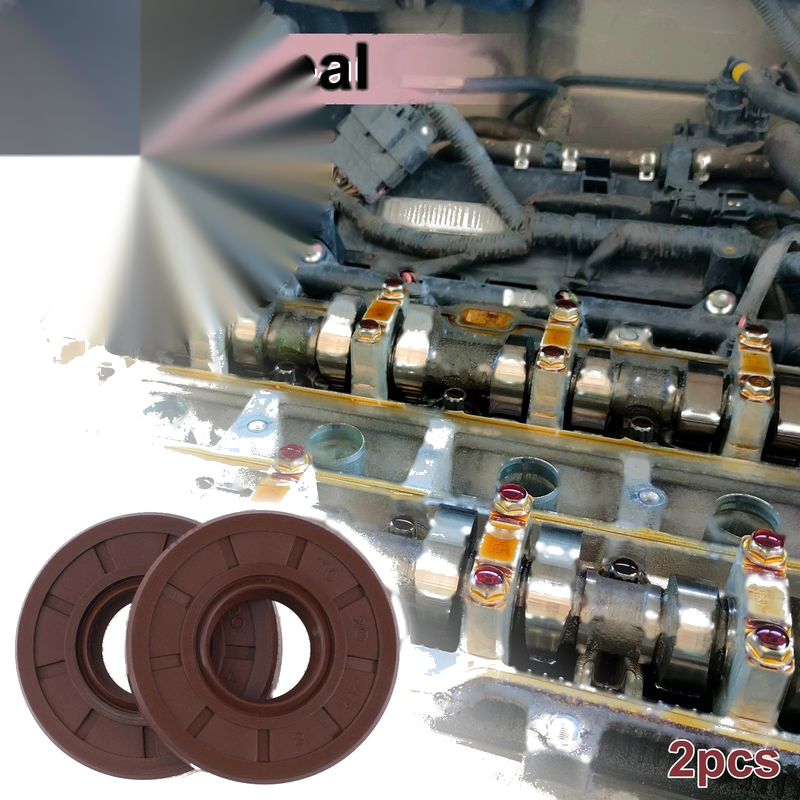 Oil Seal 20x47x8mm 2 x Seal Ring Rotary Shaft FKM Brown