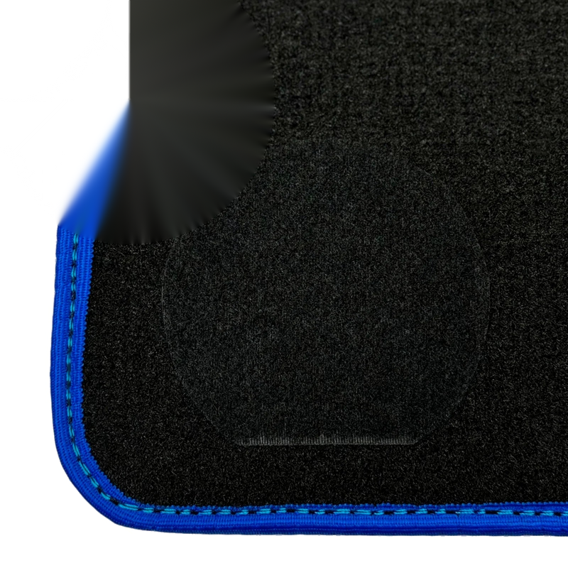 BMW 3 Series M3 E46 (2000-2006) 2 x Blue Trim AutoWin Black Floor Mats