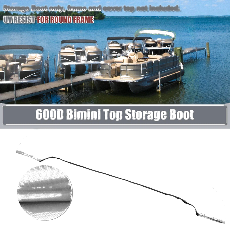 Boat Bimini Top Light Gray Marine Grade Polyester Sock Storage Boot 73-78"W