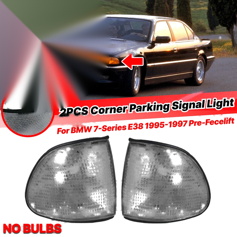 BMW 7-Series E38 2x Clear Front Corner Signal Lights (1995–1997)