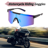 1Pc Motorcycle Riding Goggles Blue Lens Black Frame Tri-acetel Cellulose PC