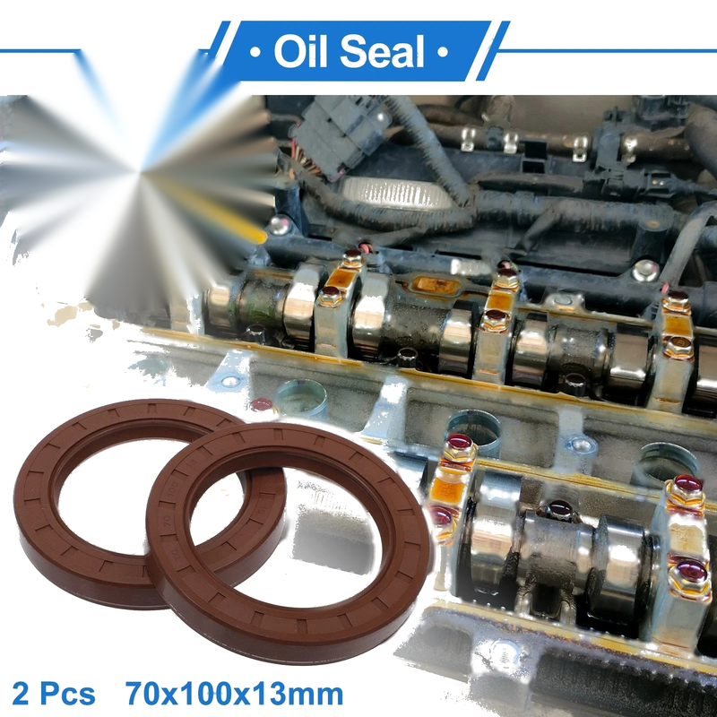 Car Oil Seal 70x100x13mm Seal Ring Rotary Shaft Seal FKM Rubber Brown 2 x