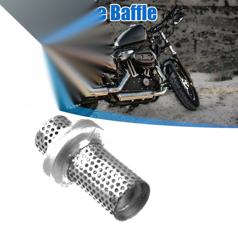 Motorcycle 100mmx60mm Exhaust Silencer Muffler Pipe Baffle Silver Tone