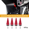 M6 License Plate Screws Cover 54mm Aluminum Alloy Red 4 x Universal Motorcycle