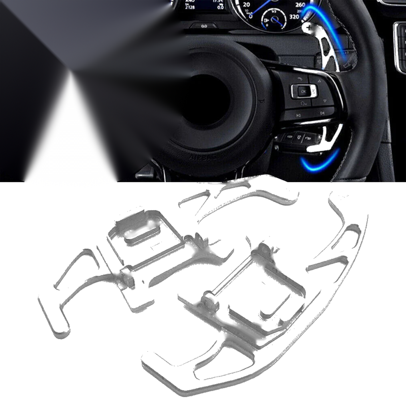 VW Golf R GTD GTE MK7 Silver Steering Wheel Shift Paddles (2013-2018)
