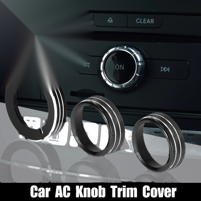 Ford Mustang 3 x Aluminum Alloy Headlight Volume Tune Knob Covers