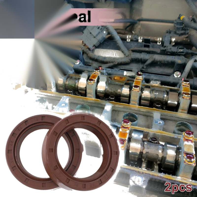 Oil Seal Rotary Shaft Seal FKM 35x50x12mm Brown 2 x Pcs