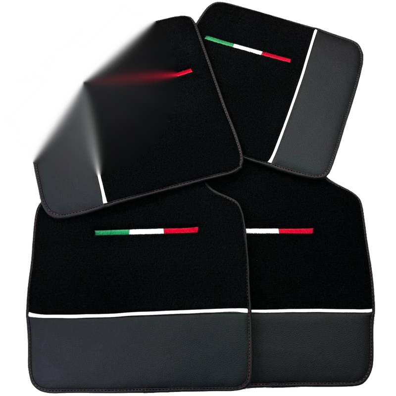 Ferrari Purosangue with Leather & Italy Flag Black Floor Mats