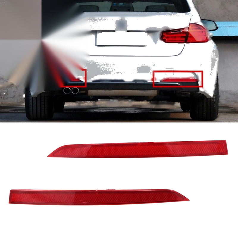 BMW 3-Series 1 Pair / Rear Bumper Reflector Lamp (2012–2017)