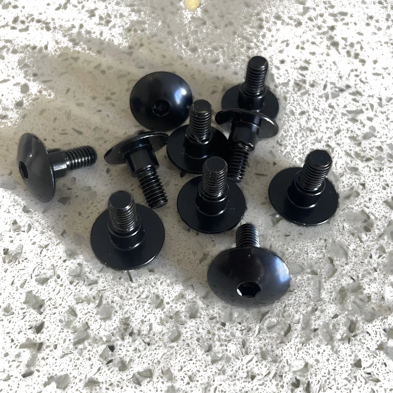 10x Black Aluminum Fairing Bolt m6 x16mm 6mm ShoulderStep Motorcycle Screw