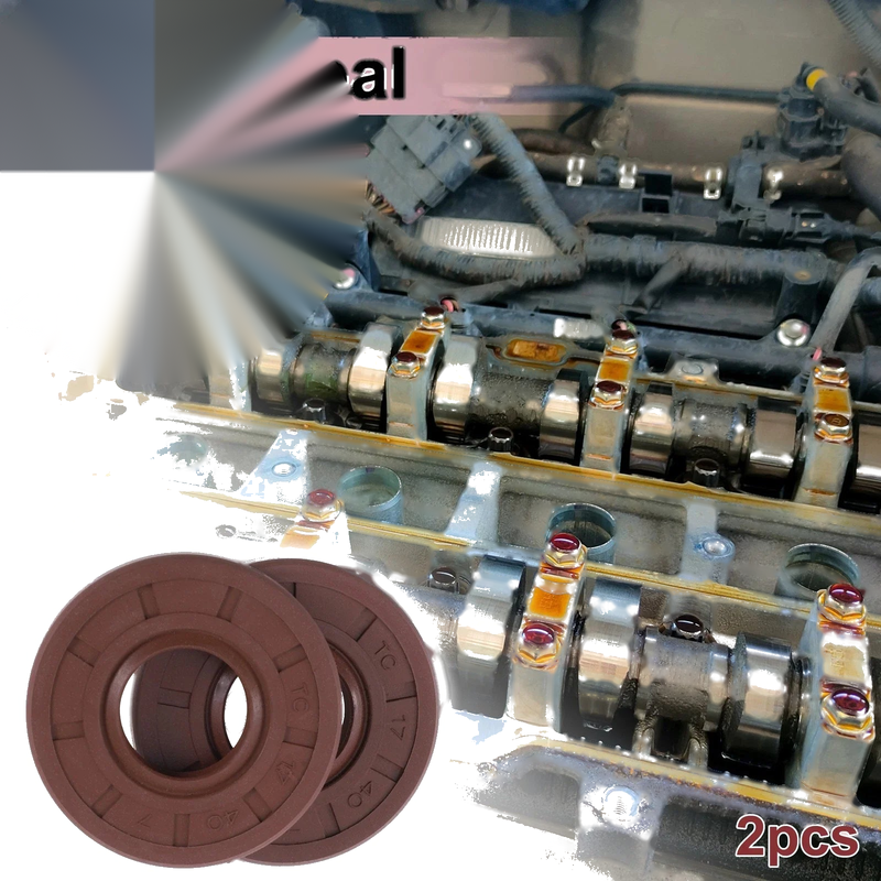 Oil Seal 2 x Seal Ring Rotary Shaft Seal FKM Rubber 17x40x7mm Brown