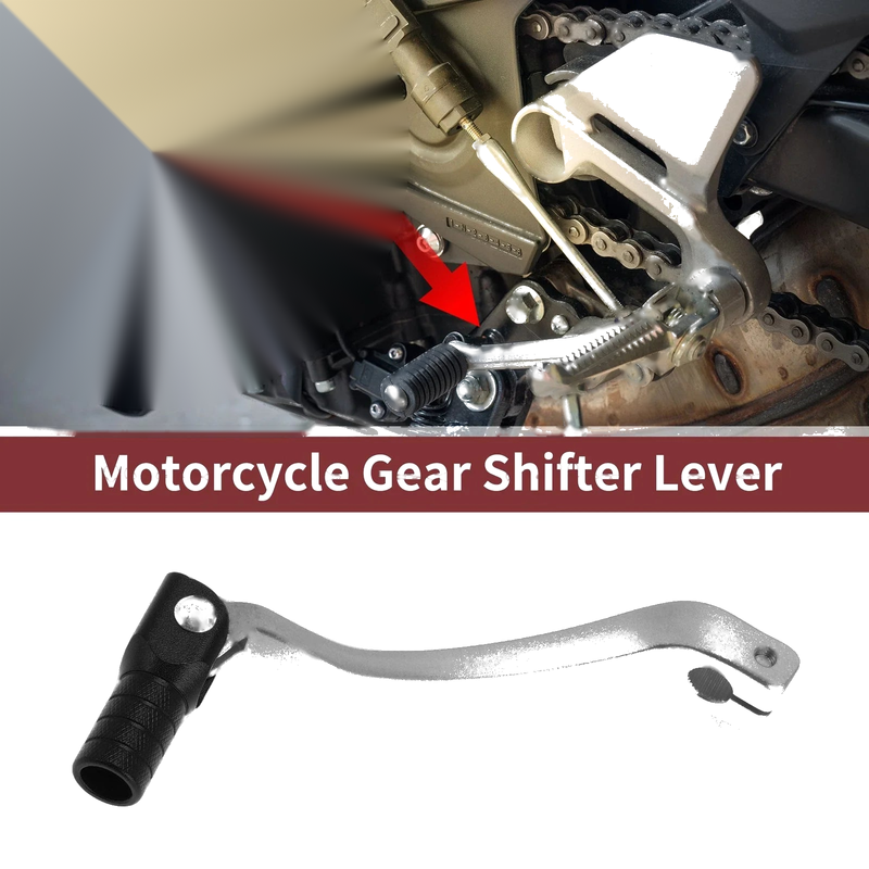 Kayo T6 Folding Motorcycle Gear Shifter Lever Silver Tone Black Head