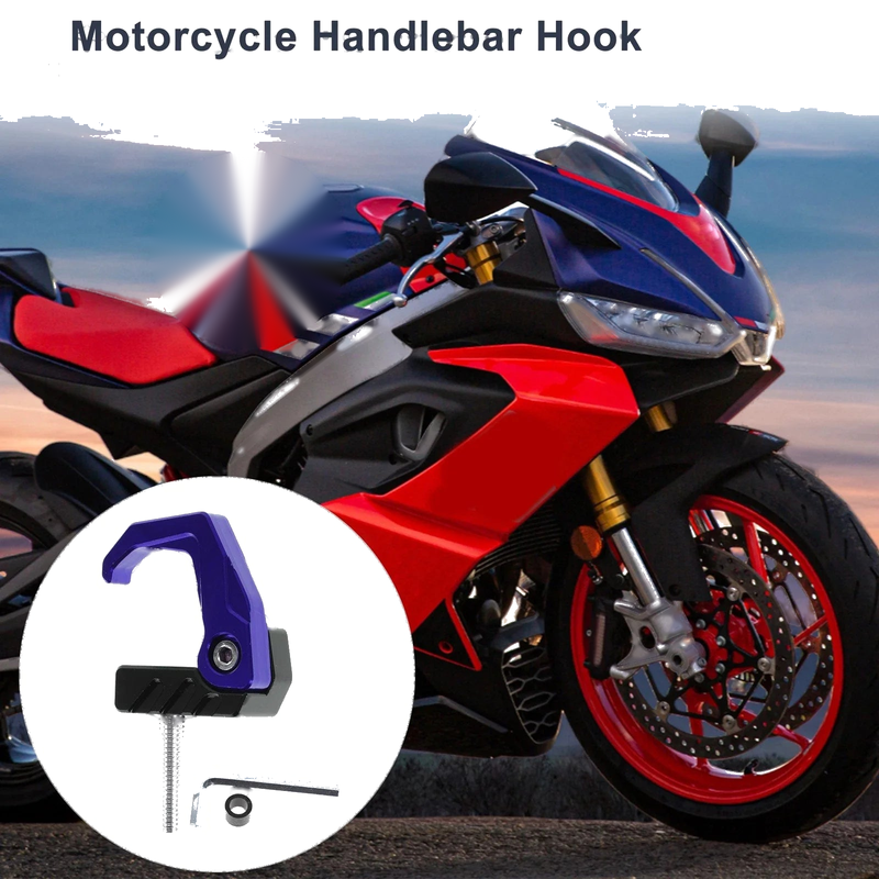 Motorcycle Square Fingerprint Motorcycle Hanging Hook 1 x Blue Black 42mm