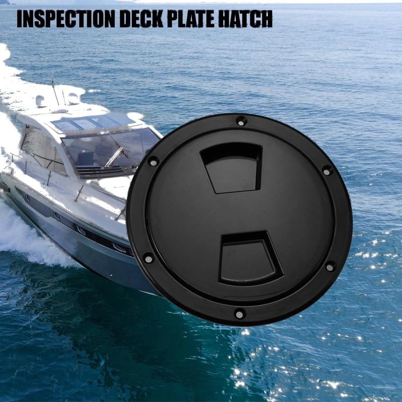 Boat Marine Inspection Black 6 Inch Round Deck Plate Hatch