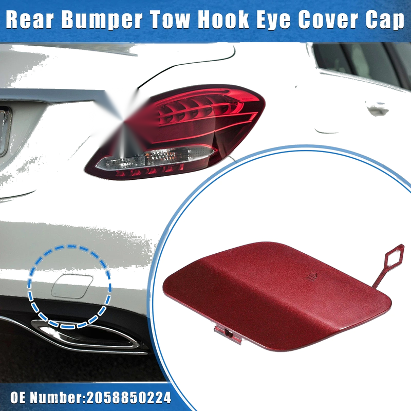 Mercedes-Benz C300 Sedan (2016-2018) Red Car Rear Bumper Tow Hook Cover