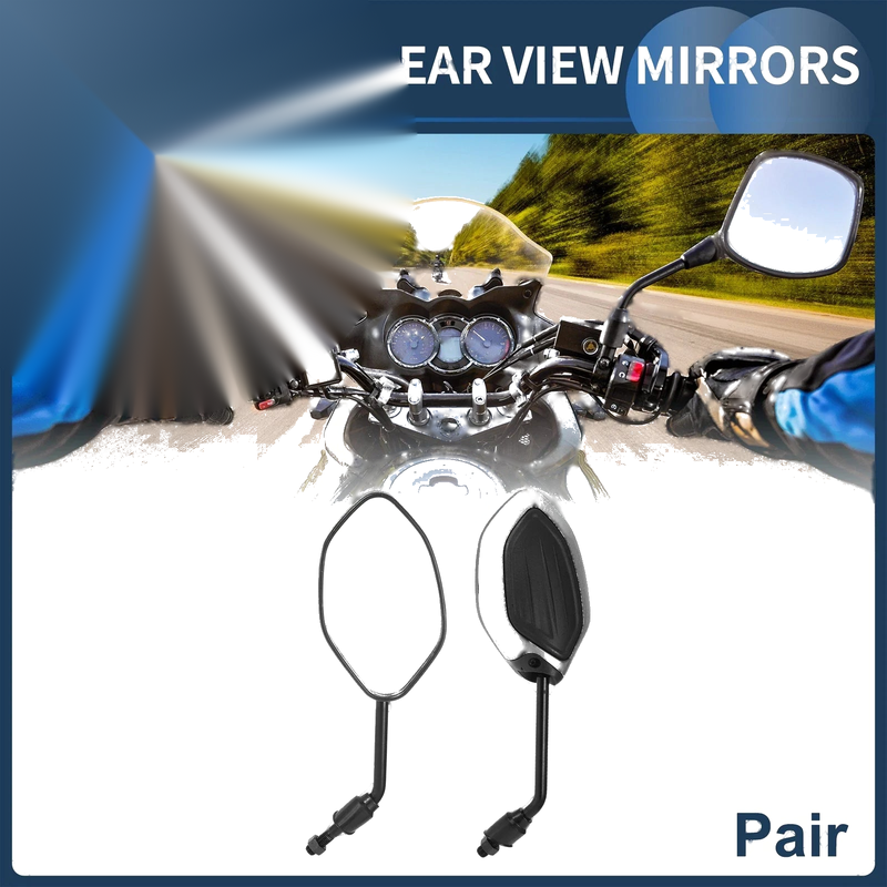 Motorcycle 1 Pair Dual Sport Motorcycle Rear View Mirrors