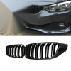 BMW F32 F36 F82 4-Series Gloss Black Dual Slat Front Bumper Grille (2014-2020)