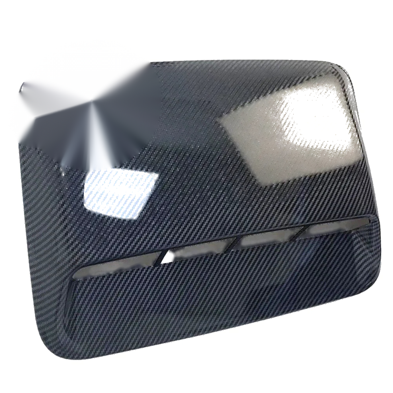Car Carbon Fiber Look Air Flow Intake Hood Scoop Vent Cover