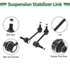 Dodge Durango 4pcs Front Suspension Kit Outer Tie Rod Ends & Sway Bar Links