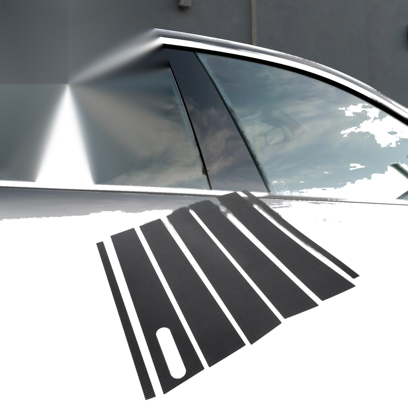 Ford Explorer (2002-2010) Black Carbon Fiber 7 x Car Pillar Window Trim Covers