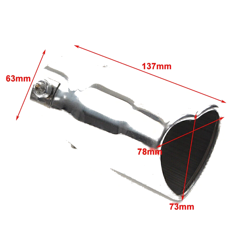Car Stainless Steel Heart Shaped Exhaust Tail Muffler Tip