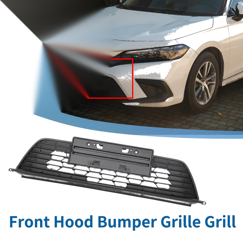 Honda Civic 2022-2023 ABS Plastic Black Front Upper Bumper Grille