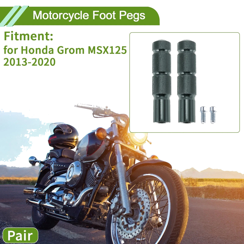 Honda Grom MSX125 13-20 Front Aluminum Gray Foot Pegs