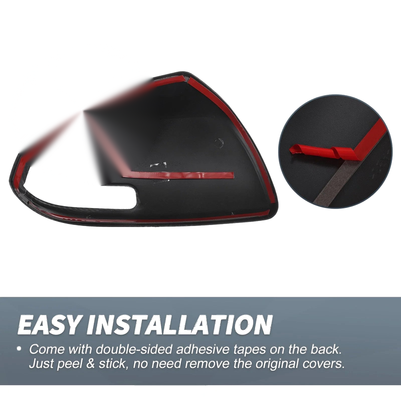 Toyota Sienna Rearview Mirror Cover Overlay  Black Carbon Fiber (12-20)
