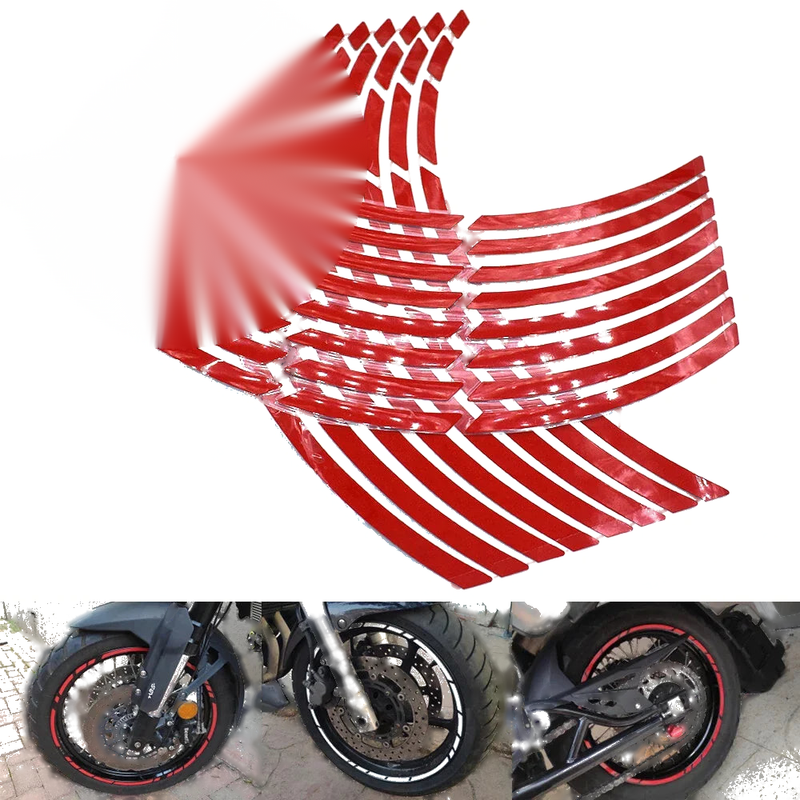 AC 17" 18" 19" Motorcycle Wheel Sticker Rim Reflective Decal Tape