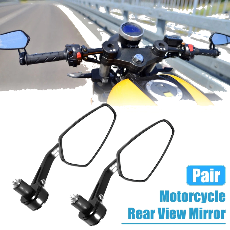 Motorcycle 1 x Rear View Mirror Clear Lens Black
