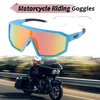 Motorcycle Riding Goggles Red Lens Blue with Red Spots Frame Cycling Sunglasses