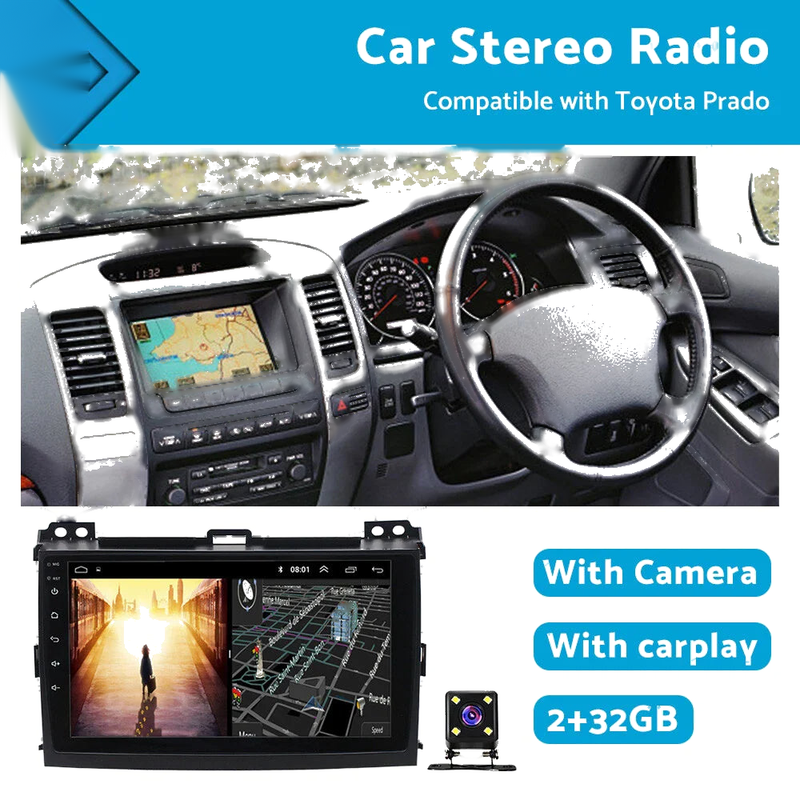 Toyota Prado 32GB Android 11 Carplay Stereo GPS Navi (2003-2009)