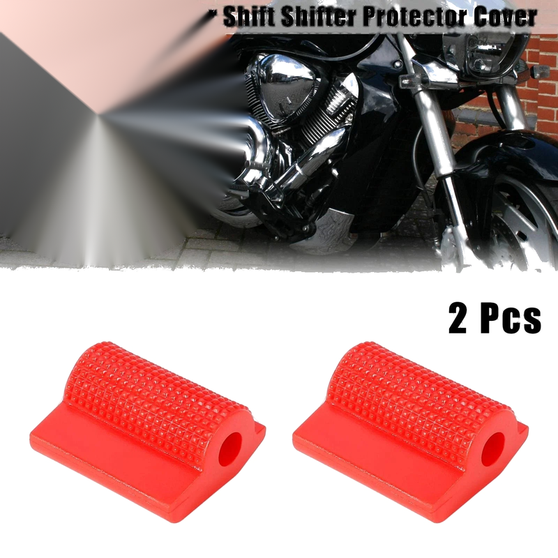 Motorcycle 2 x Universal Red Gear Shift Shifter Protector Cover Anti Slip