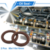 Oil Seal / 2 x 80x110x10mm / Seal Ring Rotary Shaft Seal FKM Rubber Brown