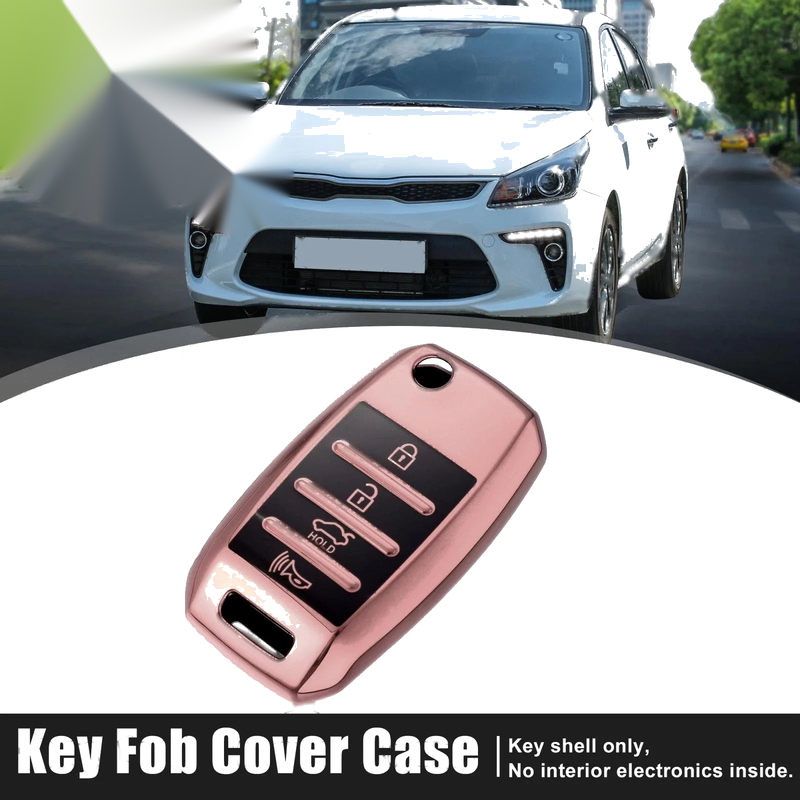 Kia Optima, Soul (2013-2018, 2015-2018) Pink TPU Key Fob Cover Case