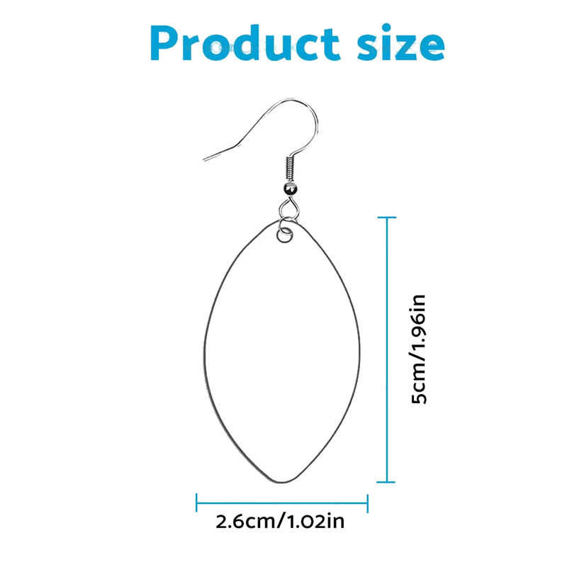 48PCS Double-Sided MDF Rugby Earrings with Hooks & Jump Rings