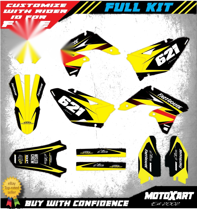 Suzuki RMZ 250 (2010-2019) MAX STYLE Decals Custom Graphics Full Kit