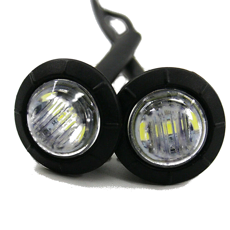 Car Truck Trailer DC 12V 4x White Round LED Bullet Button Side Marker Lights