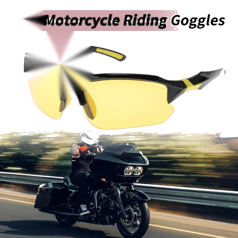 Motorcycle Motorcycle Riding Goggles Yellow Lens Black Frame Tri-acetel PC