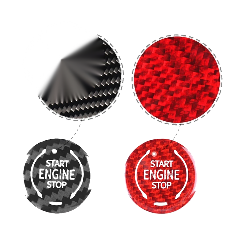 Cadillac XT4 XT6 CT5 (2018-2019) Red Carbon Fiber Engine Button Cover Trim