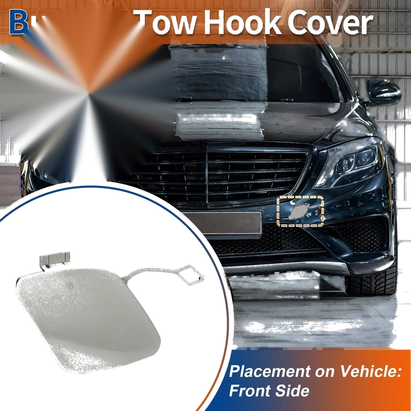 Mercedes S W222 (2014-2020) Silver Tone Front Car Bumper Tow Hook Cover
