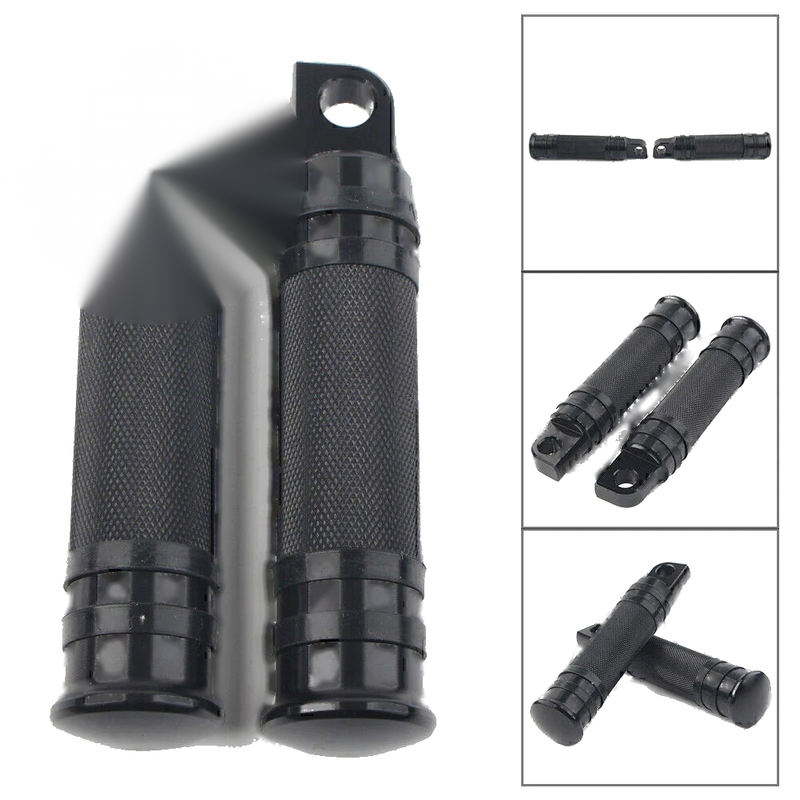 Harley Motorcycle Black Aluminum Foot Pegs (Fits Various Models)