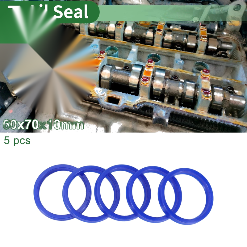 Oil Seal Rotary Shaft Seal TPU 60x70x10mm High Pressure Blue 5 Pcs