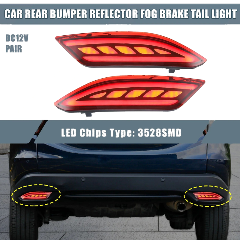 Honda HR-V Rear Bumper Reflector LED Brake Turn Signal Lights (2016-2021)