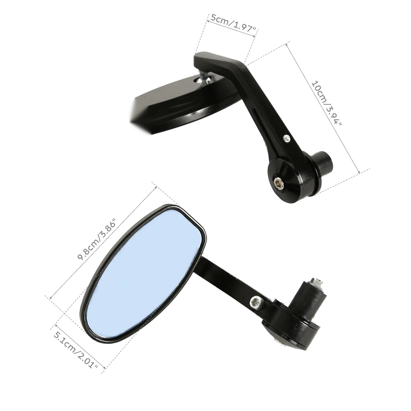 Harley Honda 22mm 7/8" Motorcycle Bar End Rearview Mirrors