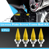 Universal Motorcycle License Plate Screws Cover 5.4cm Gold Tone 4pcs
