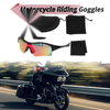 Set Motorcycle Riding Goggles Red Lens Black Frame PC TPU Cycling Sunglasses