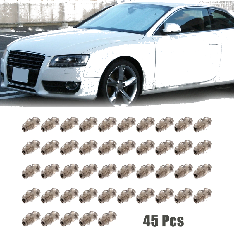 Motorcycle Car 45pcs M6 x 1 Nickel Plated Straight Grease Nipple Fitting